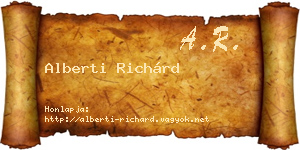 Alberti Richárd névjegykártya